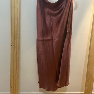 Babaton Rust Satin Skirt